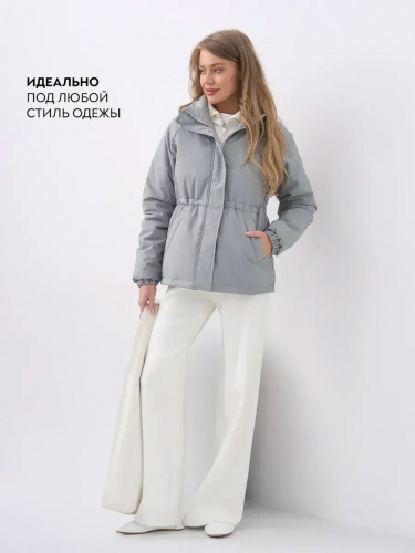 Серая куртка демисезонная с капюшоном OffCold фото 15