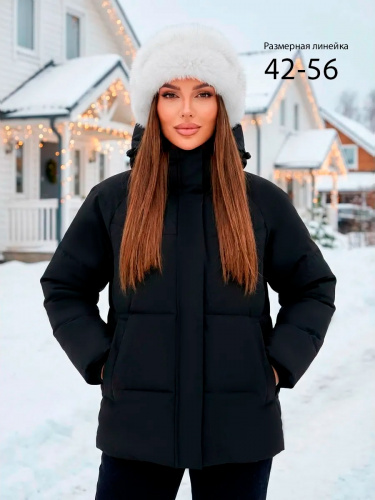 Черная утепленная куртка с капюшоном OffCold фото 3