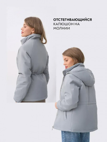 Серая куртка демисезонная с капюшоном OffCold фото 9