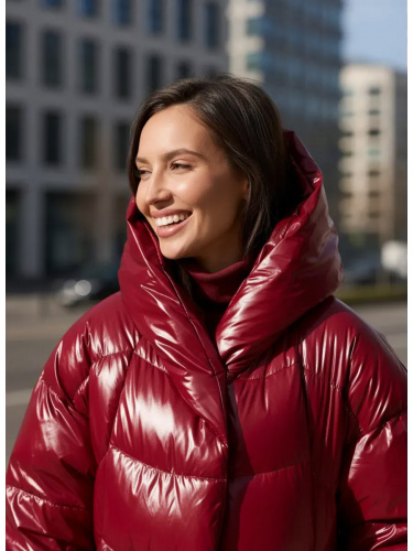 Бордовая зимняя куртка с капюшоном OffCold фото 14