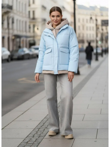 Голубая демисезонная куртка с накладными карманами OffCold фото 5