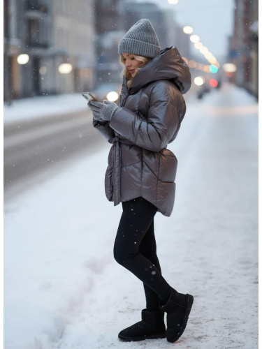 Темно-серая зимняя куртка с капюшоном OffCold фото 16