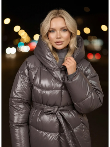 Темно-серая зимняя куртка с капюшоном OffCold фото 3