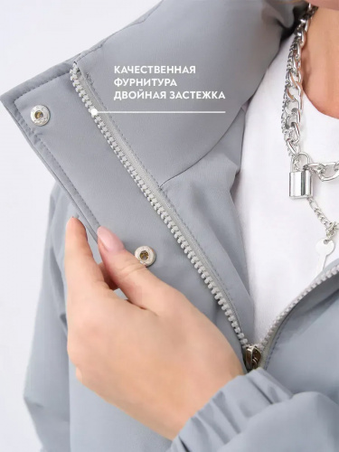 Серая куртка демисезонная с капюшоном OffCold фото 13