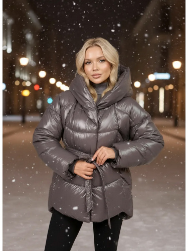 Темно-серая зимняя куртка с капюшоном OffCold