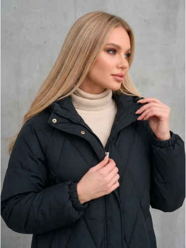 Темно-зеленая стеганая куртка с поясом еврозима OffCold фото 11