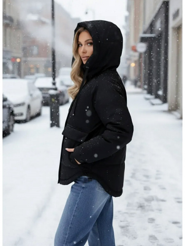 Черная утепленная куртка с накладными карманами OffCold фото 18