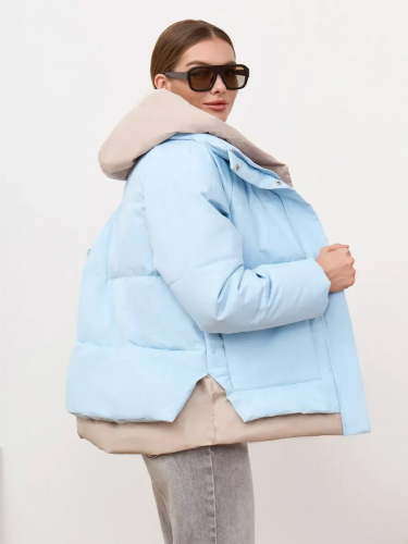 Голубая демисезонная куртка с накладными карманами OffCold фото 12