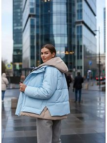 Голубая демисезонная куртка с накладными карманами OffCold