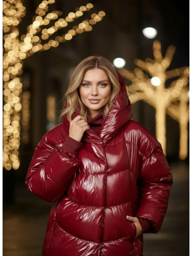 Бордовая зимняя куртка с капюшоном OffCold фото 3