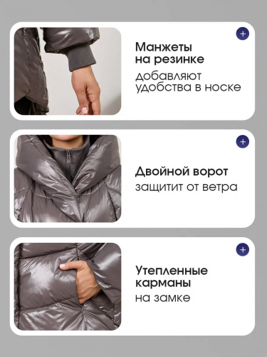 Темно-серая зимняя куртка с капюшоном OffCold фото 8