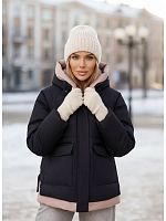 Черная демисезонная куртка с накладными карманами OffCold