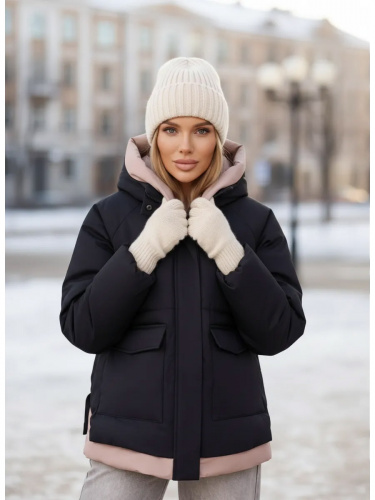 Черная демисезонная куртка с накладными карманами OffCold