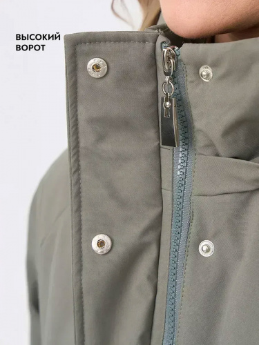 Оливковая куртка демисезонная с капюшоном OffCold фото 12