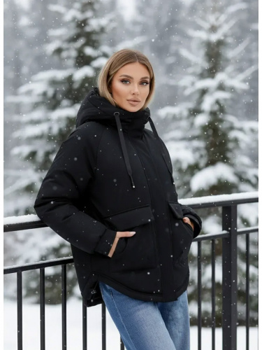 Черная утепленная куртка с накладными карманами OffCold фото 3