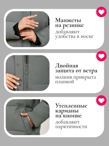 Оливковая утепленная куртка с капюшоном удлиненная OffCold фото 7