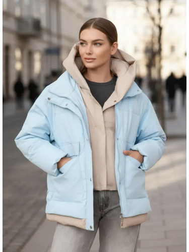 Голубая демисезонная куртка с накладными карманами OffCold фото 4