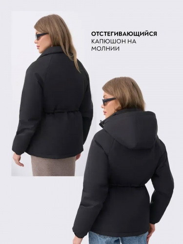 Черная куртка демисезонная с капюшоном OffCold фото 10