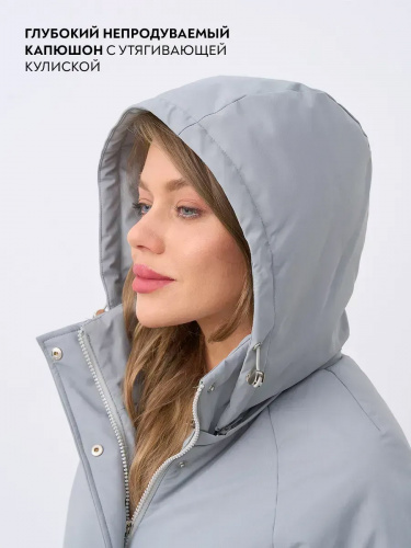 Серая куртка демисезонная с капюшоном OffCold фото 10