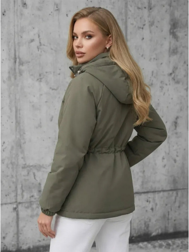 Оливковая куртка демисезонная с капюшоном OffCold фото 20