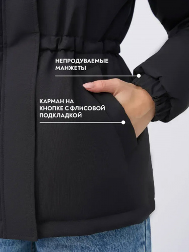 Черная куртка демисезонная с капюшоном OffCold фото 13