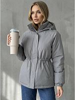 Серая куртка демисезонная с капюшоном OffCold