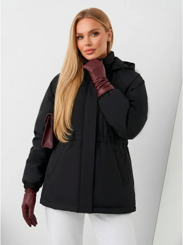 Черная куртка демисезонная с капюшоном OffCold фото 18