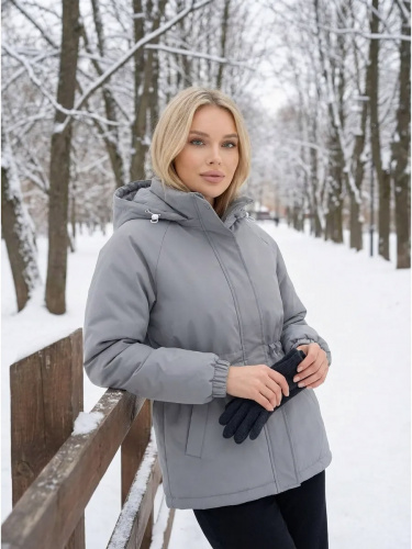 Серая куртка демисезонная с капюшоном OffCold фото 17