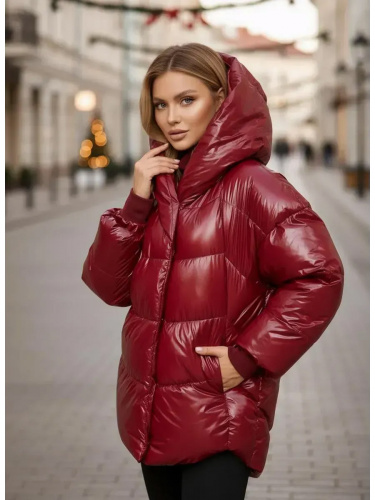 Бордовая зимняя куртка с капюшоном OffCold фото 5