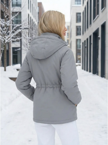 Серая куртка демисезонная с капюшоном OffCold фото 5