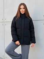 Черная утепленная куртка с капюшоном OffCold