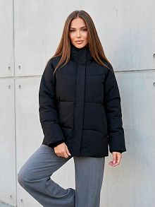 Черная утепленная куртка с капюшоном OffCold