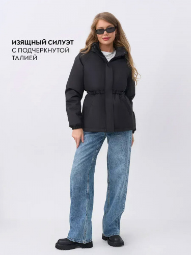 Черная куртка демисезонная с капюшоном OffCold фото 6