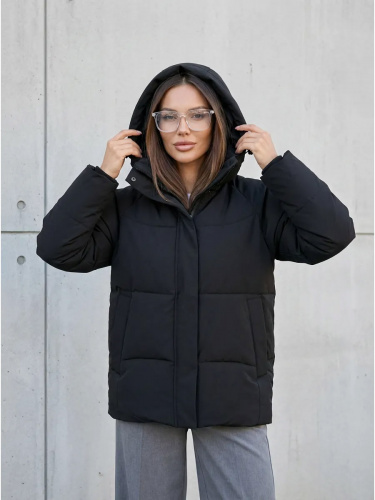Черная утепленная куртка с капюшоном OffCold фото 5