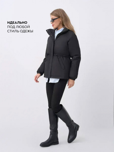 Черная куртка демисезонная с капюшоном OffCold фото 16