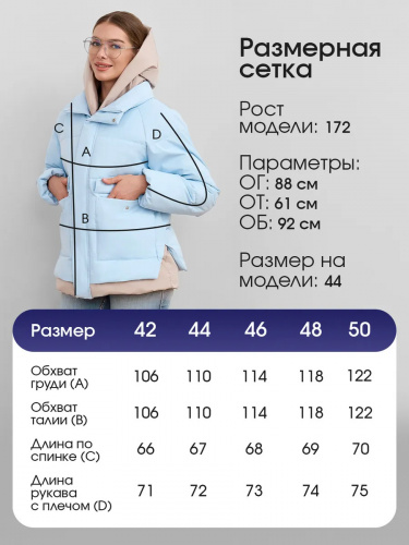 Голубая демисезонная куртка с накладными карманами OffCold фото 9