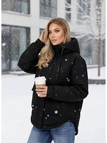 Черная утепленная куртка с накладными карманами OffCold