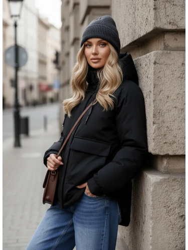 Черная утепленная куртка с накладными карманами OffCold фото 6