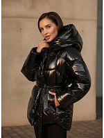 Черная зимняя куртка с капюшоном OffCold